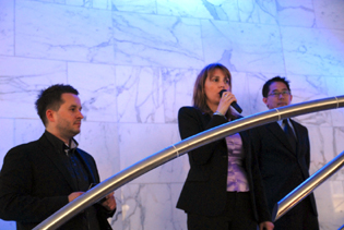 Ivan Ivanovic, Vesna Moric- SONY Srbija, Yugo Omura,marketing manager za SONY 3D kompletan svet zabave